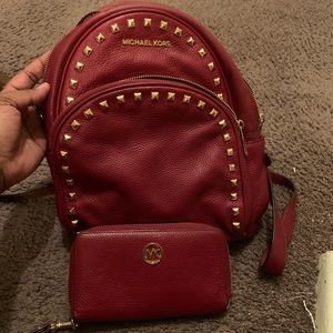 Michael Kors backpack and wallet